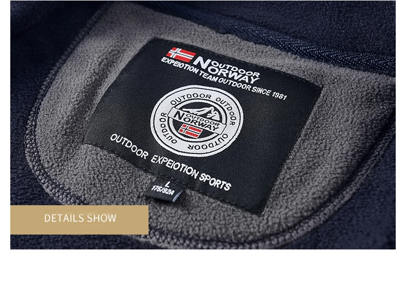 Polar Fleece Norwegen Weste Herren Outdoor Winter Warme Weste Mantel Stehkragen Armee Verdickte Westen Kleidung Jacke Ärmellose Weste – Detail 3