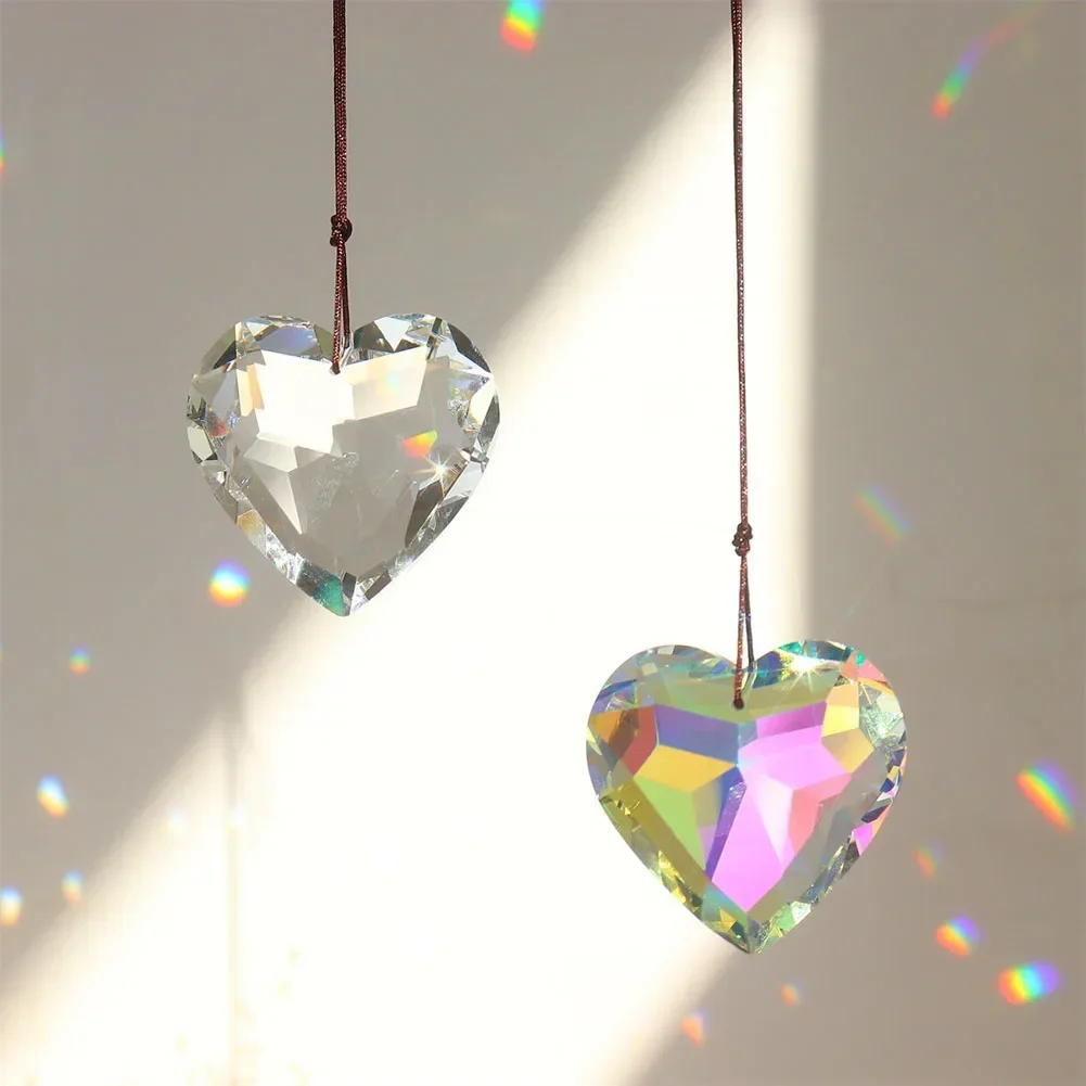 30/45mm Sun Catcher Heart Hanging Pendant Heart Rainbow Maker Crafts For Home Office Garden Decoration