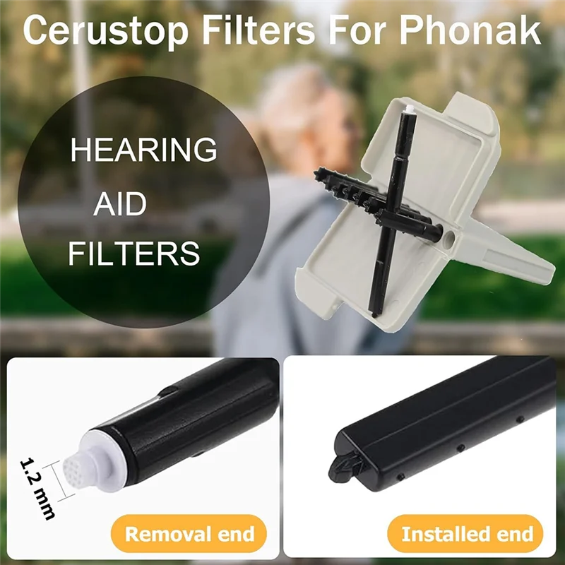 ABRE-filtros protectores de cera para suministros de audífonos Cerustop, filtros de cera para audífonos compatibles con Resound, Phonak, Widex, paquete de 5