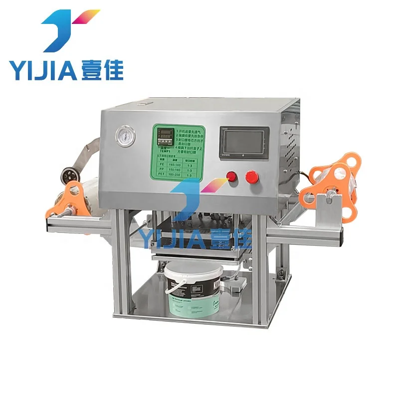 Hot sealing cheese plastic bucket packaging machine