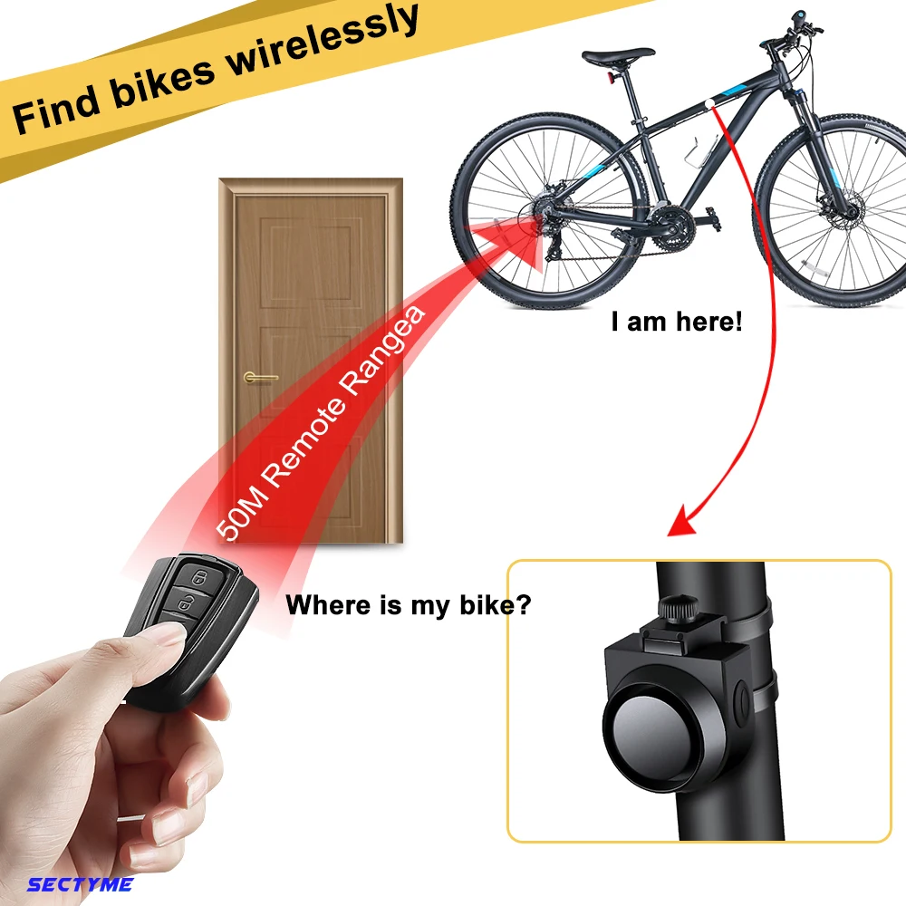 115dB Wireless Bike Vibration Alarm USB Charging Remote Control Waterproof Motorcycle Electric Bicycle Security Burglar Alarm