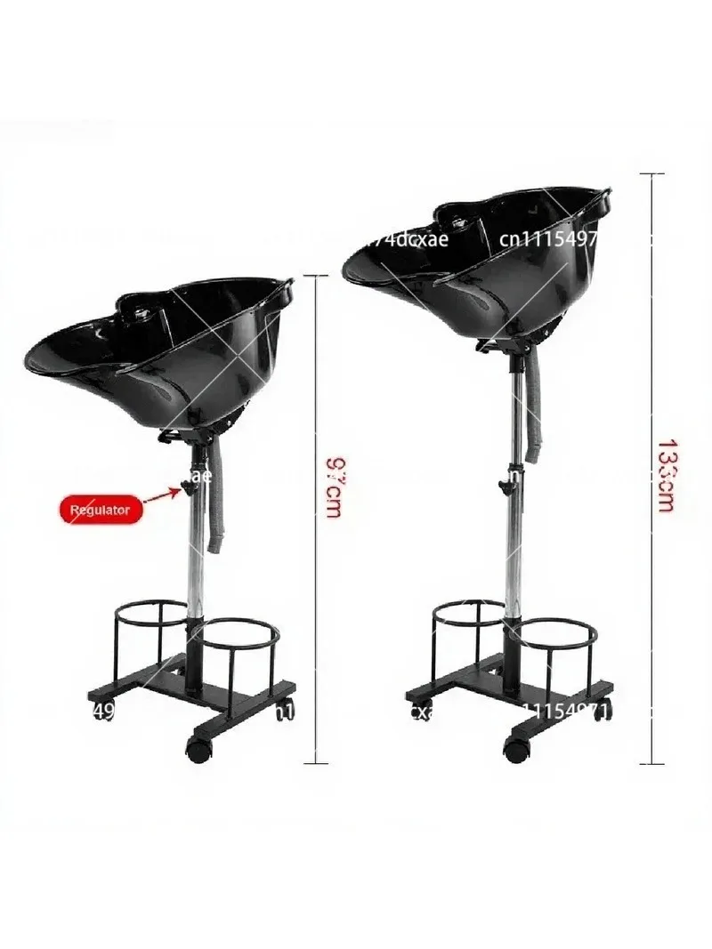 Portable Shampoo Basin Tilt Tray for Barber Store, Double Barrel Shampoo Bed for Pregnant Elderly