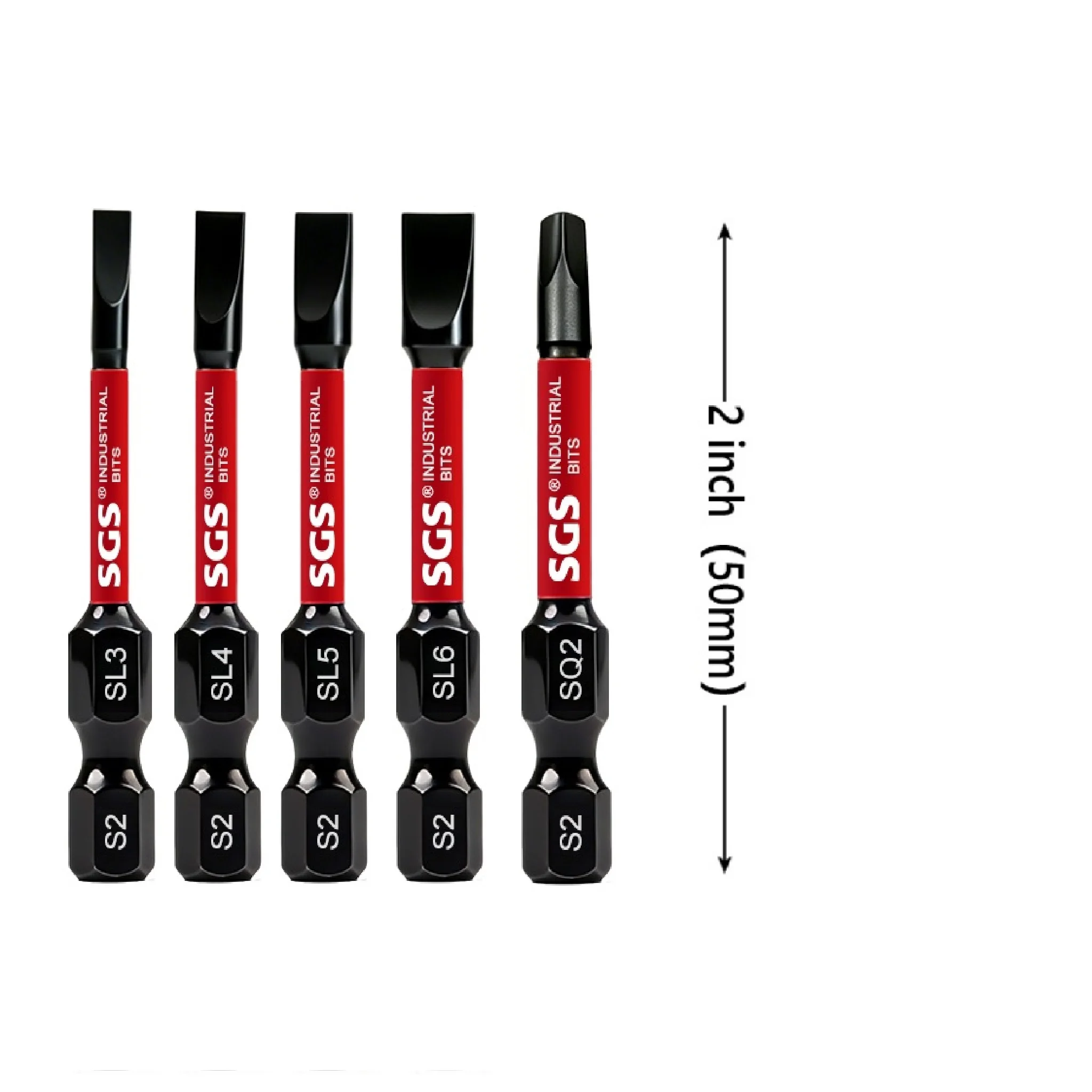 Zubehörset für Handwerker, 5-teiliges, professionelles Mehrzweck-Bohrer-Set: Kombinationsmodell Sl3/4/5/6 & Sq2, aus S2-Legierungsstahl gefertigt, 50 mm lange Schaftbohrer, geeignet für Renovierungsarbeiten im Haus. – Detail 2