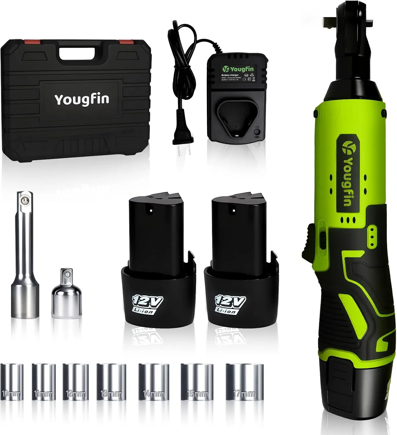 

Электрический гаечный ключ, аккумуляторная трещотка 3/8 дюйма, аккумуляторный ключ с трещоткой 12 В, 40 фунтов фунтов, 2 аккумулятора, силовые ключи с трещоткой - ГОРЯЧИЙ