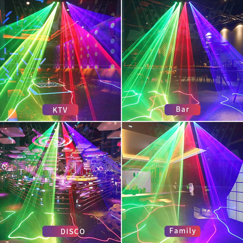 4 lenti Intelligent voice control party lights lazer stage light disco dj laser lights in vendita Wedding nightclub