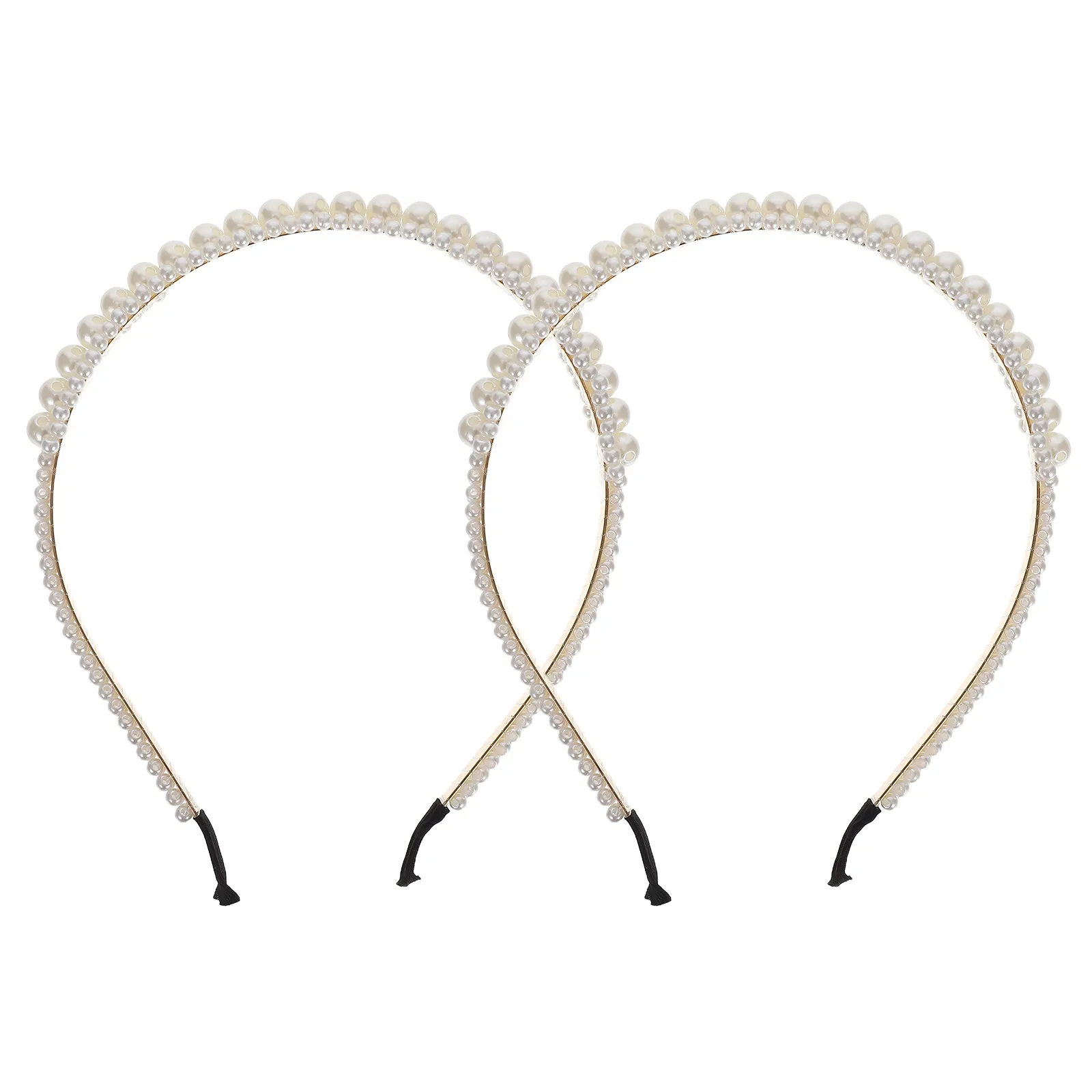 

2Pcs Pearl Hairband Stylish Fashion Headband for Women Festivals Engagements Pageants Parties Pearl Decor Hairband