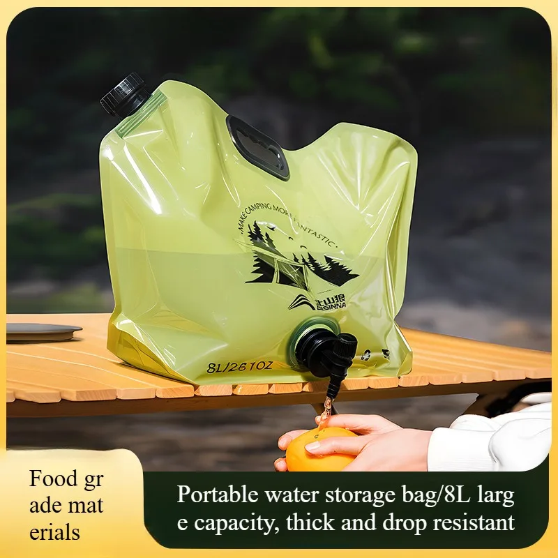 

Beishan wolf water bag outdoor portable folding large capacity thickened soft food grade water storage bag camping car 8L3pcs