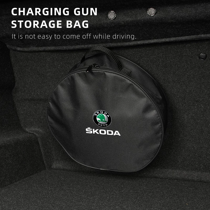 EV Car Charging Cable Storage Box cavi per caricabatterie per veicoli elettrici borsa per il trasporto per Skoda Octavia Rapid Kodiaq Superb derival