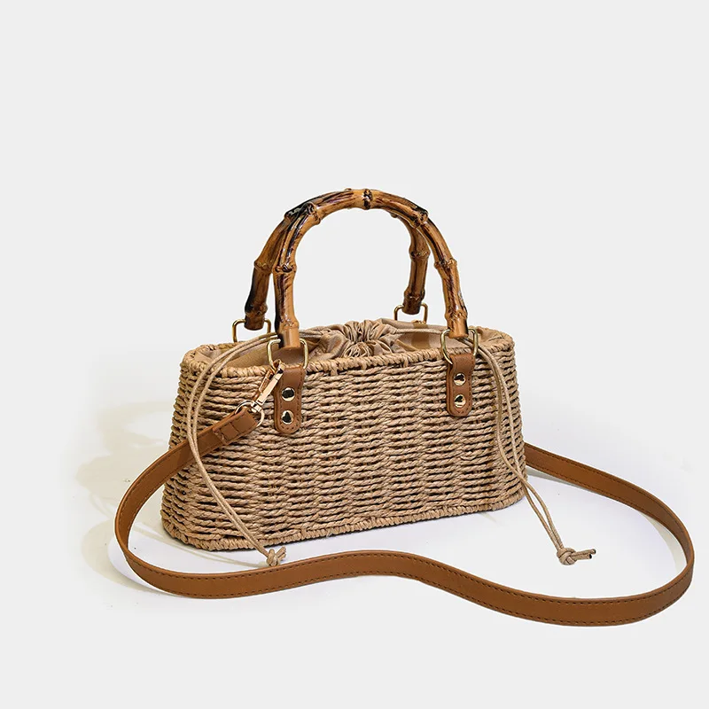 

Новая пляжная сумка Bohemian Box с ручкой из искусственной замши, женская сумка-тоут, летняя соломенная сумка для путешествий, сумка через плечо, клатч, шикарный дизайн