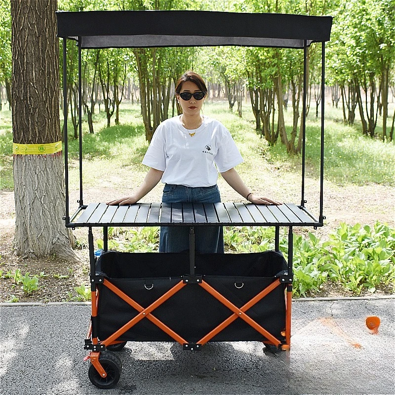 

Stall camping foldable cart room cart table trolley simple camping picnic stall