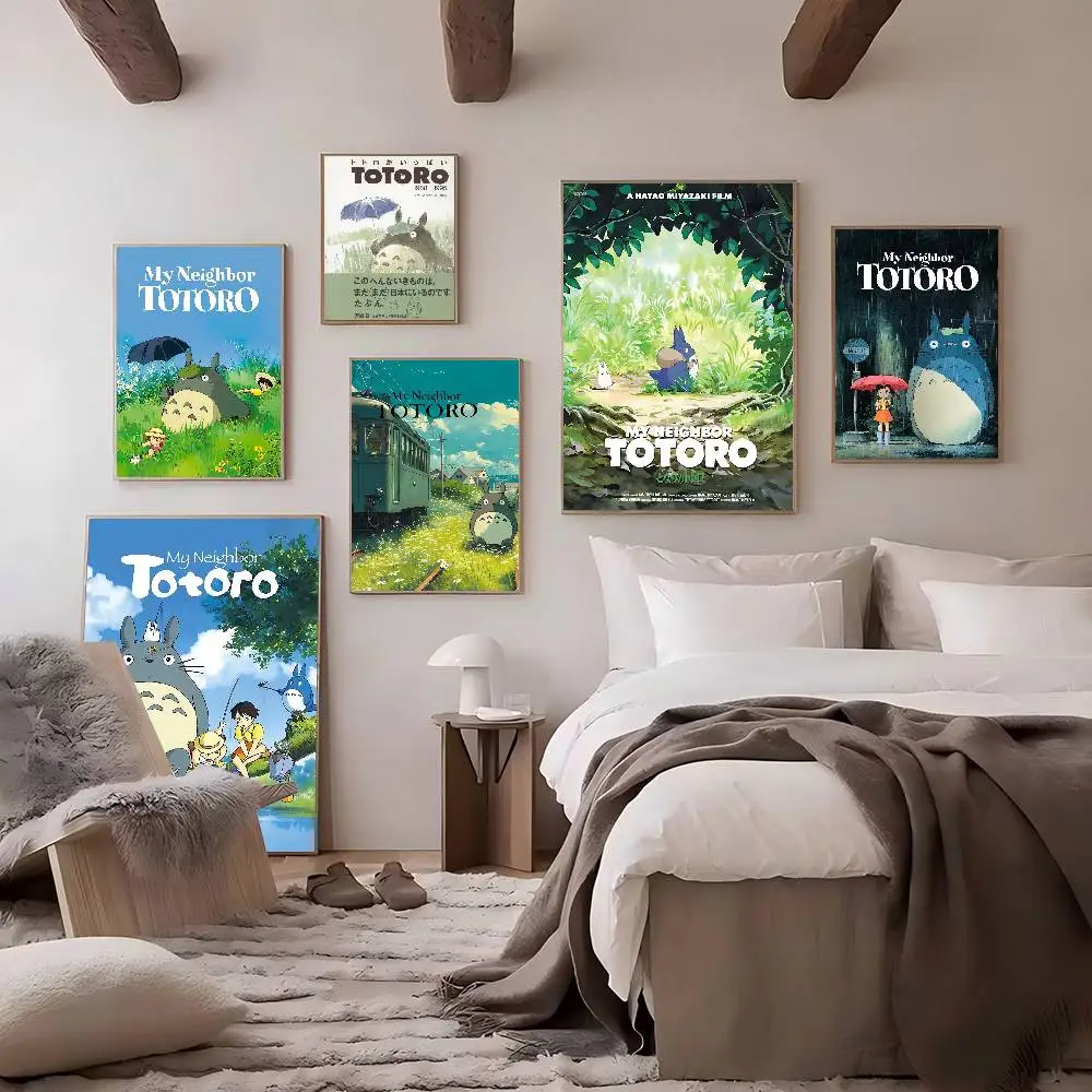 My N-Neighbor T-TotoroS CARTOON Anime Posters Sticky HD Quality Wall Art Retro Posters For Home Kawaii Room Decor