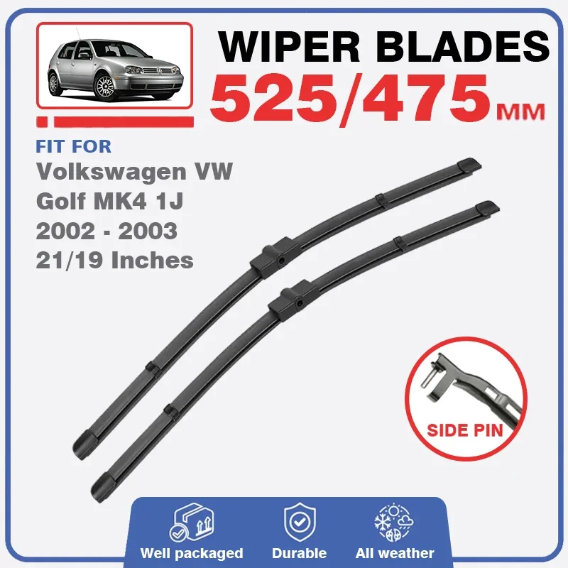 For 2002 2003 Volkswagen VW Golf 4 MK4 1J Front Wiper Blades Car Accessories Window Windshield Brushes Windscreen Cutter Refill