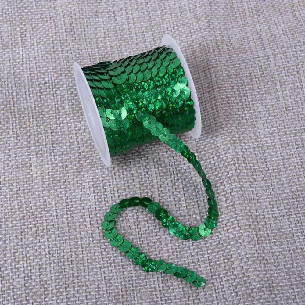 Colorful 5M Sequins Trims Shiny Loose Paillettes Round 6mm Decorative Lace Crafts Cloth Accessory/Bags/Garment Accessories