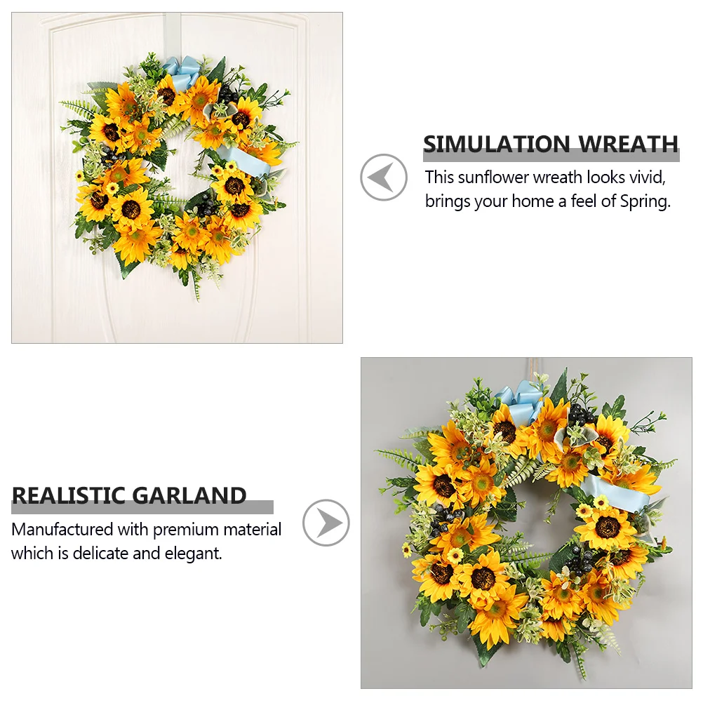 

Simulated Sunflower Wreath Home Decoration Garland Bunt for Wooden Wall Hangings