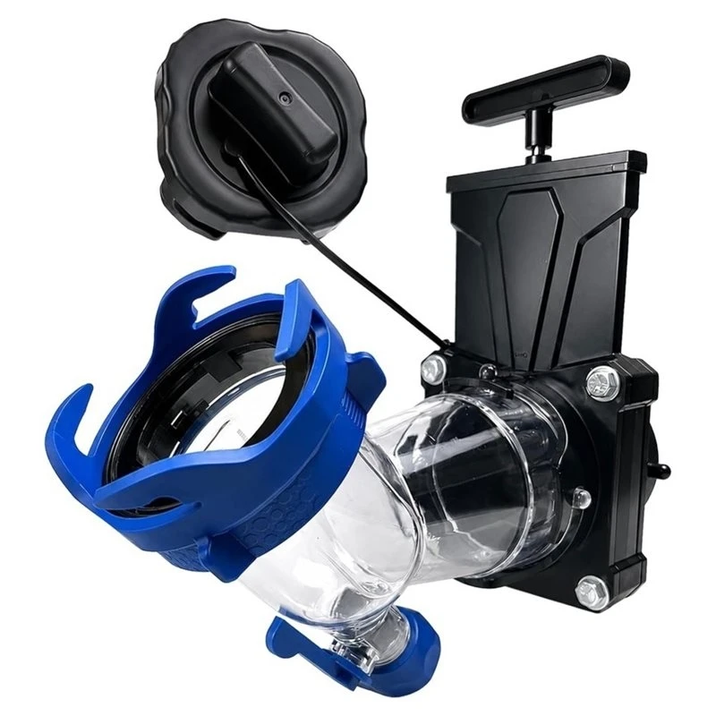 RV For Waste Holding Clear 45° Sewer Hose Adapter With Black Tank Rinser Kit, Gate Valve And Backflow Preventer