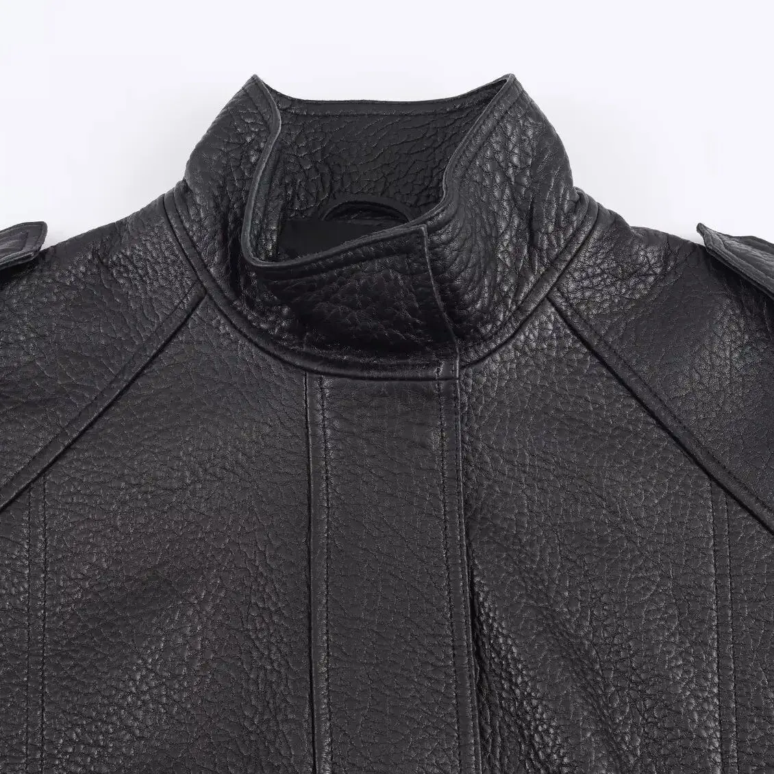 DiYiG WOMAN 2025 خريف موضة جديدة سترة جلدية فو ريترو كم طويل كل مباراة سستة معطف ملابس خارجية Mujer