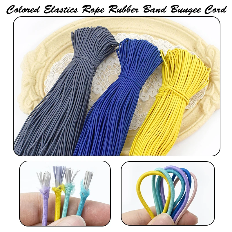 

10/20M 2.5mm Elastics Rope Rubber Bands Hair Garment Bungee Cord Shoes Belt Stretch Thread Elastic Ropes DIY Sewing Accessories