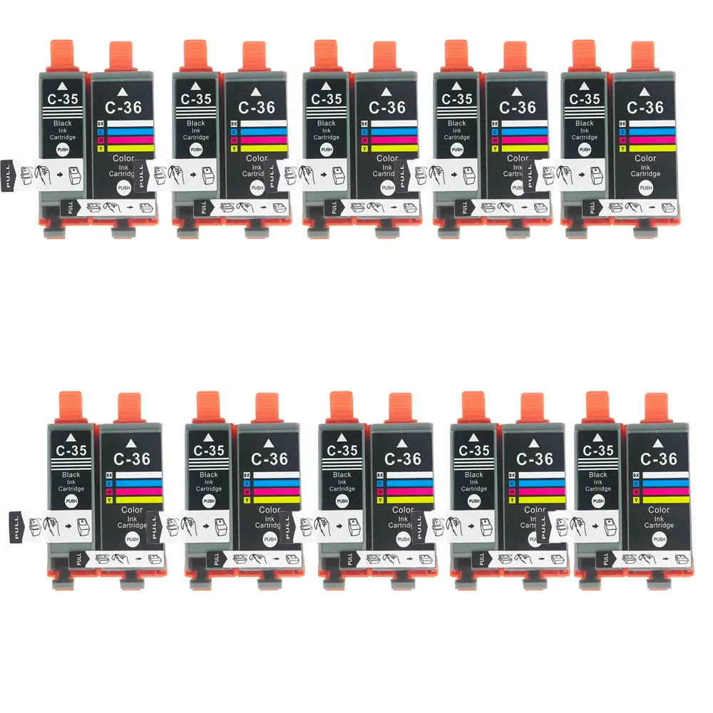 Imagem -05 - Cartucho de Tinta Compatível para Impressora Pgi35 Pgi35 Cli-36 Cli36 35 36 para Canon Pixma Ip100 Ip110 Ip100b Tr150 20 Pcs