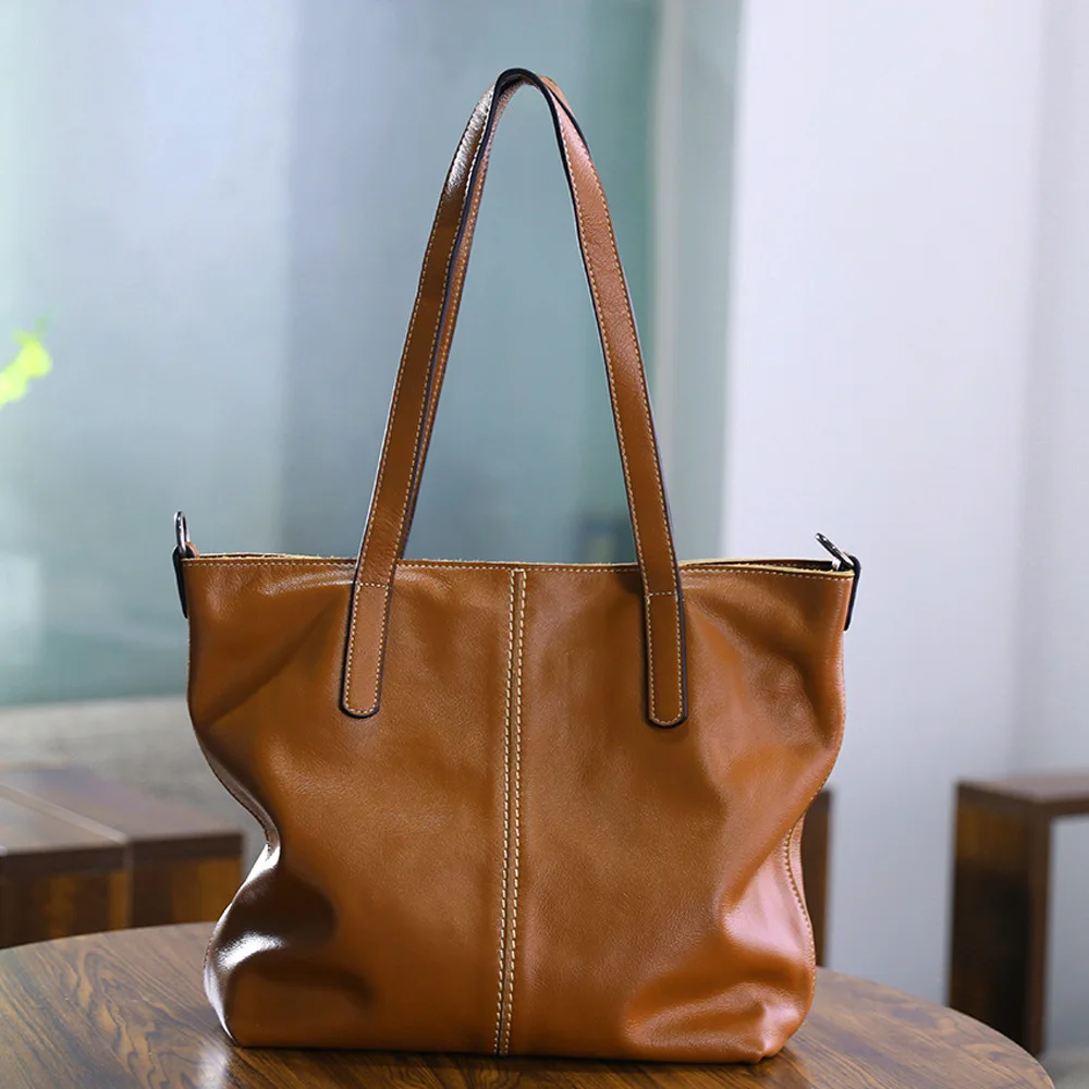 

Top-grain Cowhide Single-shoulder Bag Women Large-capacity Bag Minimalist Style Crossbody Designer Luxury Bag