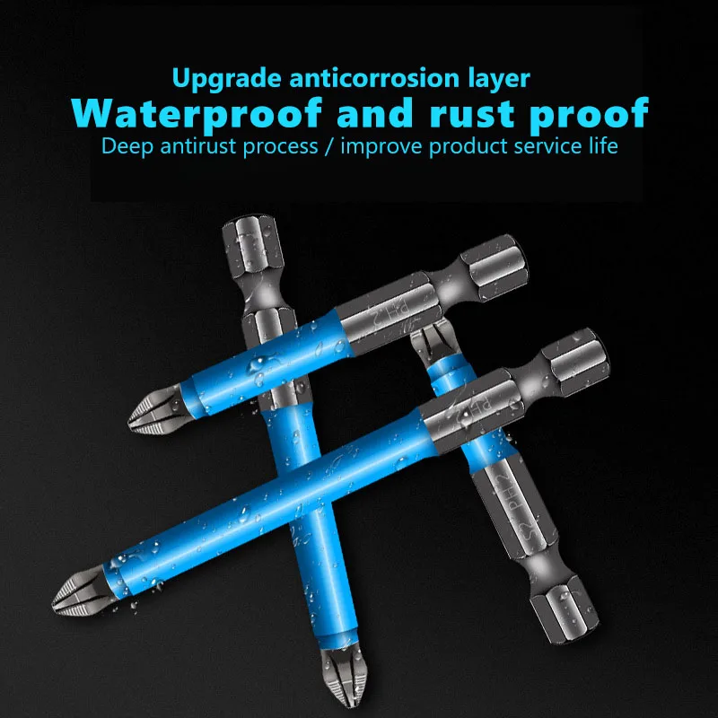 Non-Slip Cross Bit Drill Hex Shank Magnetic PH2 Long Reach Electric Screwdriver Batch Head Wind Impact Driver Bit Set Power Tool