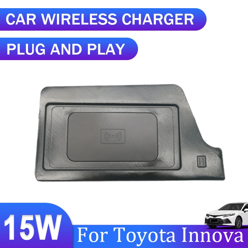 

New! Wireless charger,Special on-board QI phone fast charging panel Car Accessories For Toyota Innova 2021 2022 2023 2024