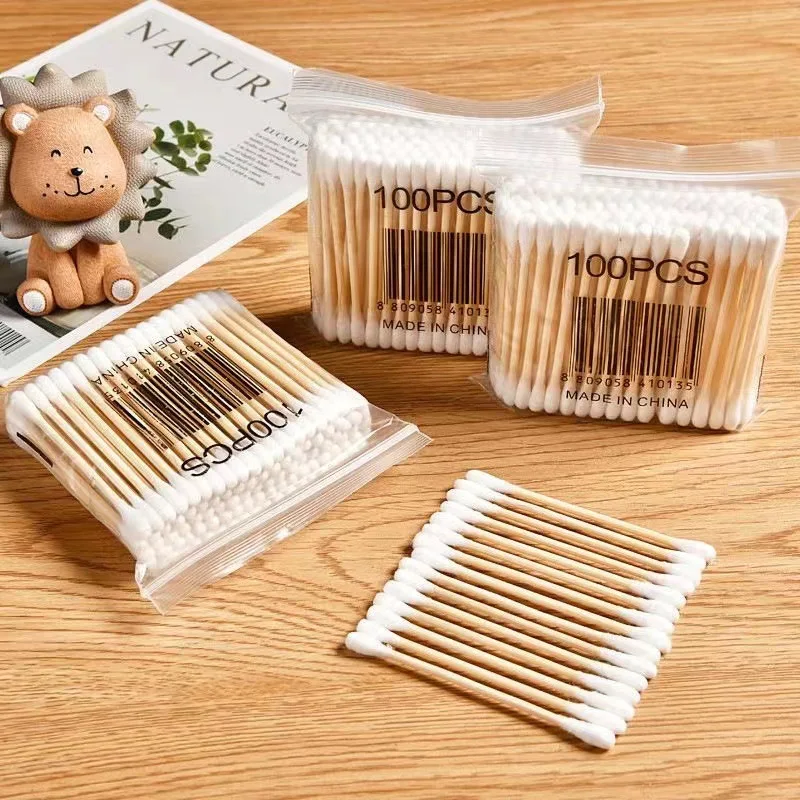 vvocci Healthy Cleaning Tools 5 Packs Ear Cleaning Sticks 100pcs Per Pack,Double-ended Cotton Swabs, Baby Cotton Swabs