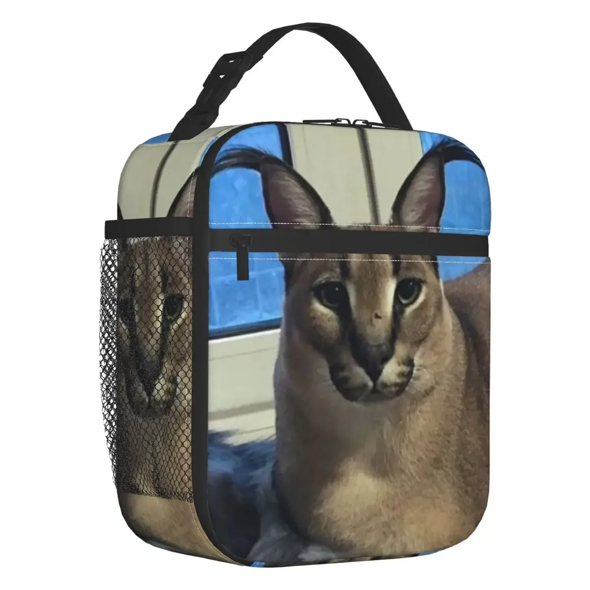 

Custom Big Floppa Funny Meme Lunch Bag Men Women Warm Cooler Caracal Cat Insulated Lunch Boxes for Student School