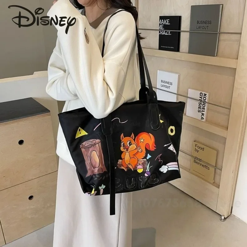 Disney New Women's Handbag Fashionable High Quality Women's Shoulder Bag Cartoon Versatile Large Capacity Women's Shopping Bag