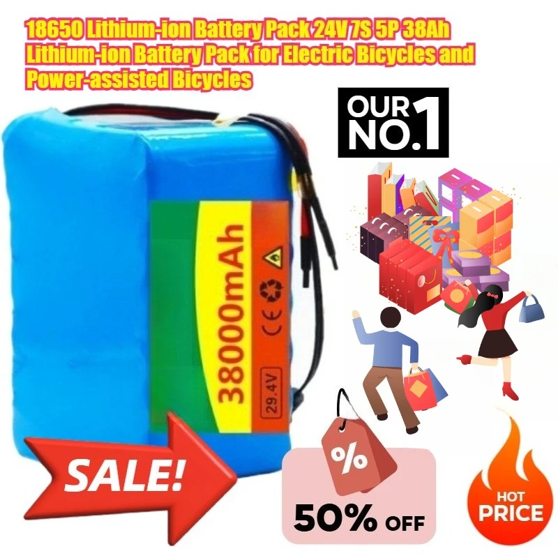 

18650 Lithium-ion Battery Pack 24V 7S 5P 38Ah Lithium-ion Battery Pack for Electric Bicycles and Power-assisted Bicycles