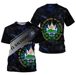 El Salvador Flag Soccer Jersey T-shirts Summer Sports Quick-drying O'neck Trendy Casual Football Jersey 3D Printed Mens Clothing