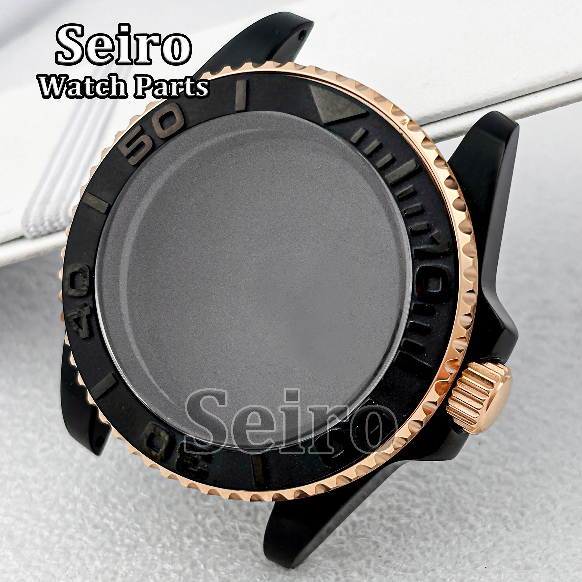 40MM Watch Case NH35 Stainless Steel PVD Black Rose Gold Sapphire Glass 100M Waterproof MOD Parts for Yacht NH34 NH36 Movement