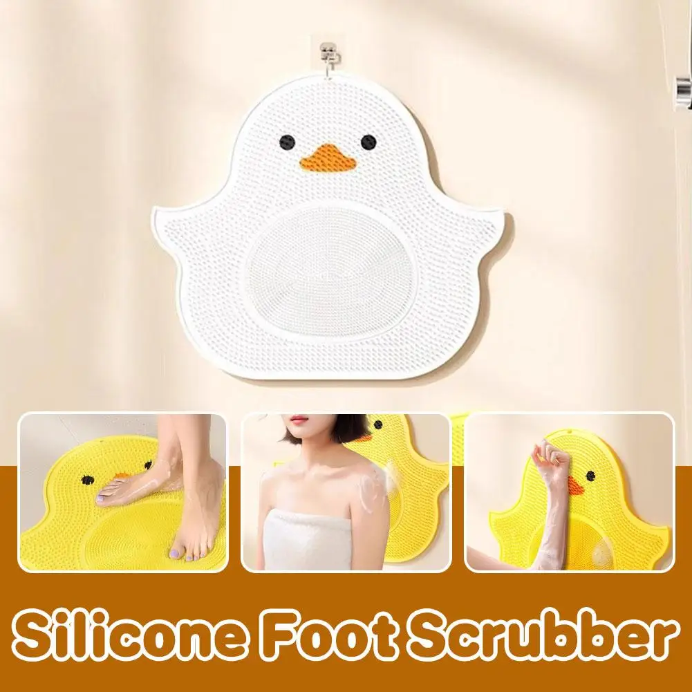 

1pc Silicone Foot Massage Bathroom Anti Slip Pad Back Cleaning Multifunctional Shower Tool Shower Foot Pad Bathroom Essential