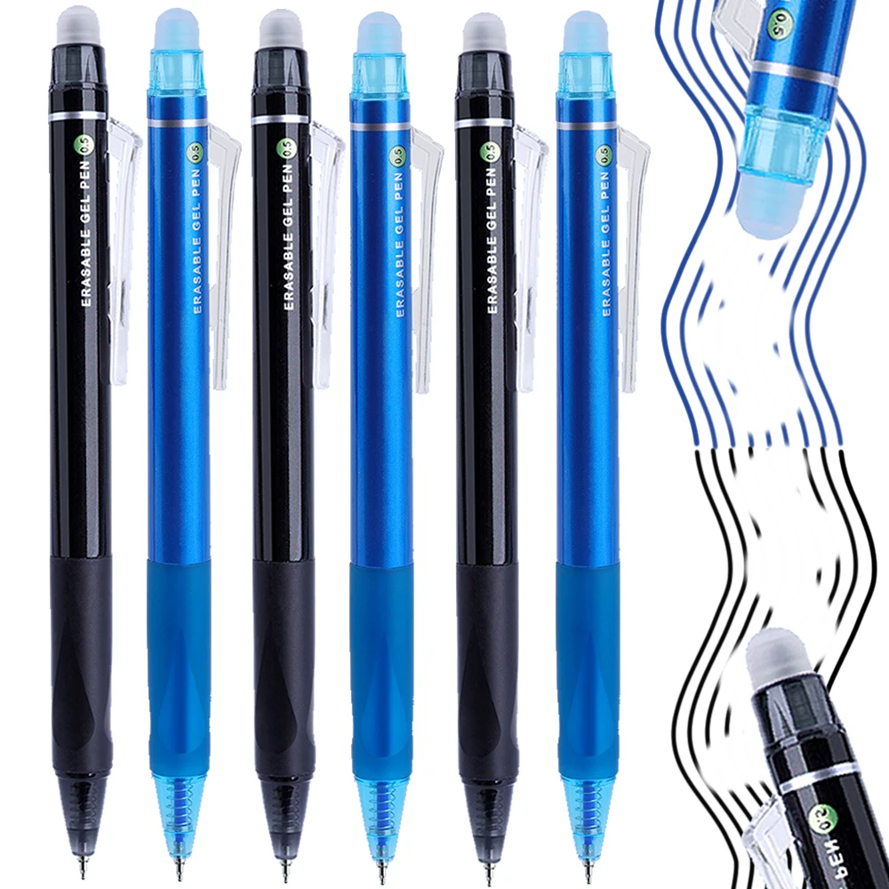 Mix Erasable Pen ST Tip Retractable 0.5mm Black Blue Ink Gel Pens Stationery Supplies Aesthetic Kawaii Office School Pencils