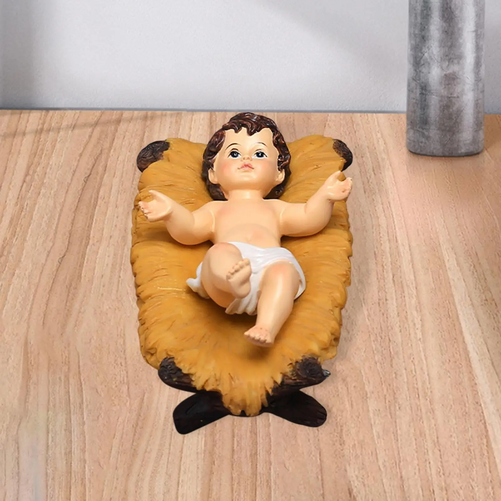 Birth of Jesus Statue New Born Crafts Memorial Table Baby Boy Scene Doll