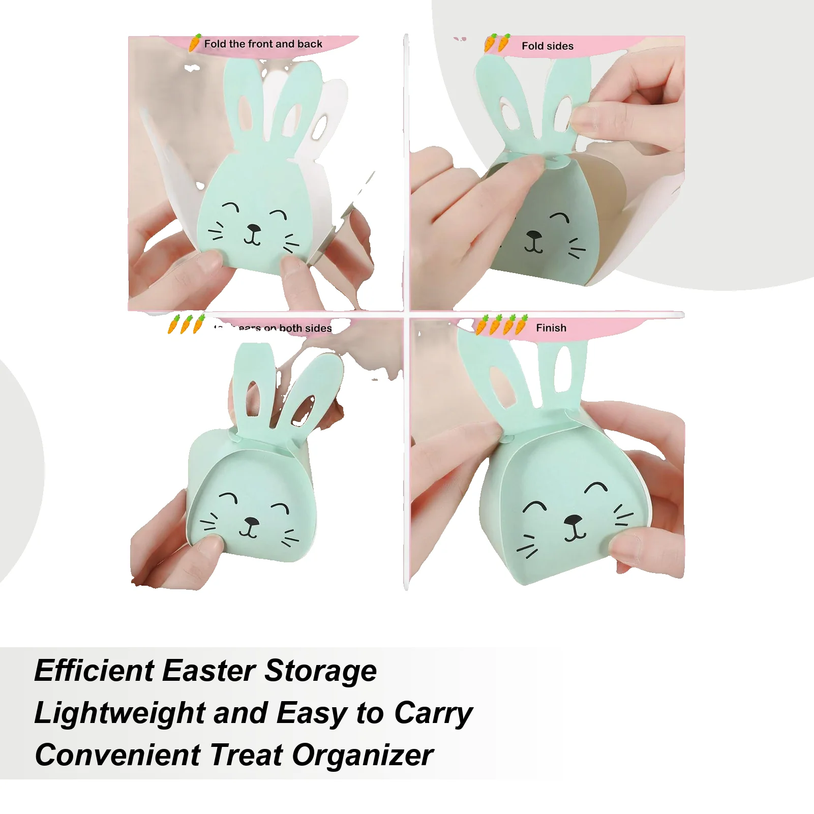 Caja de aperitivos de Pascua con diseño de conejito, decoración de primavera, cajas para dulces de Pascua, soporte para dulces, para chocolate, galletas, niños, adultos, fiesta de cumpleaños, hogar