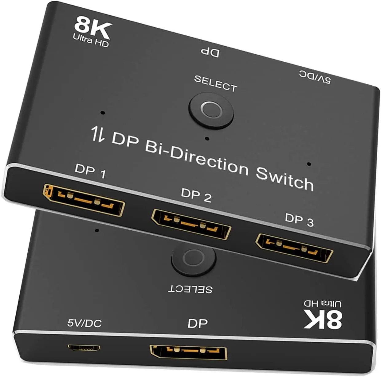 Dwukierunkowy DisplayPort 1.4 przejściówka 3X1/1X3 3-portowy przełącznik DP 1.4 3 w 1 Out/Displayport Splitter 1 w 3 Out 8K @ 60Hz