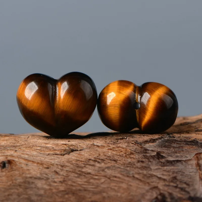 Natural tiger's eye stone love engraving DIY jewelry accessories