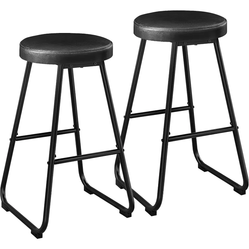 

Bar Stools Set of 2, 26.8" Bar Chairs with Foot Pads, Black