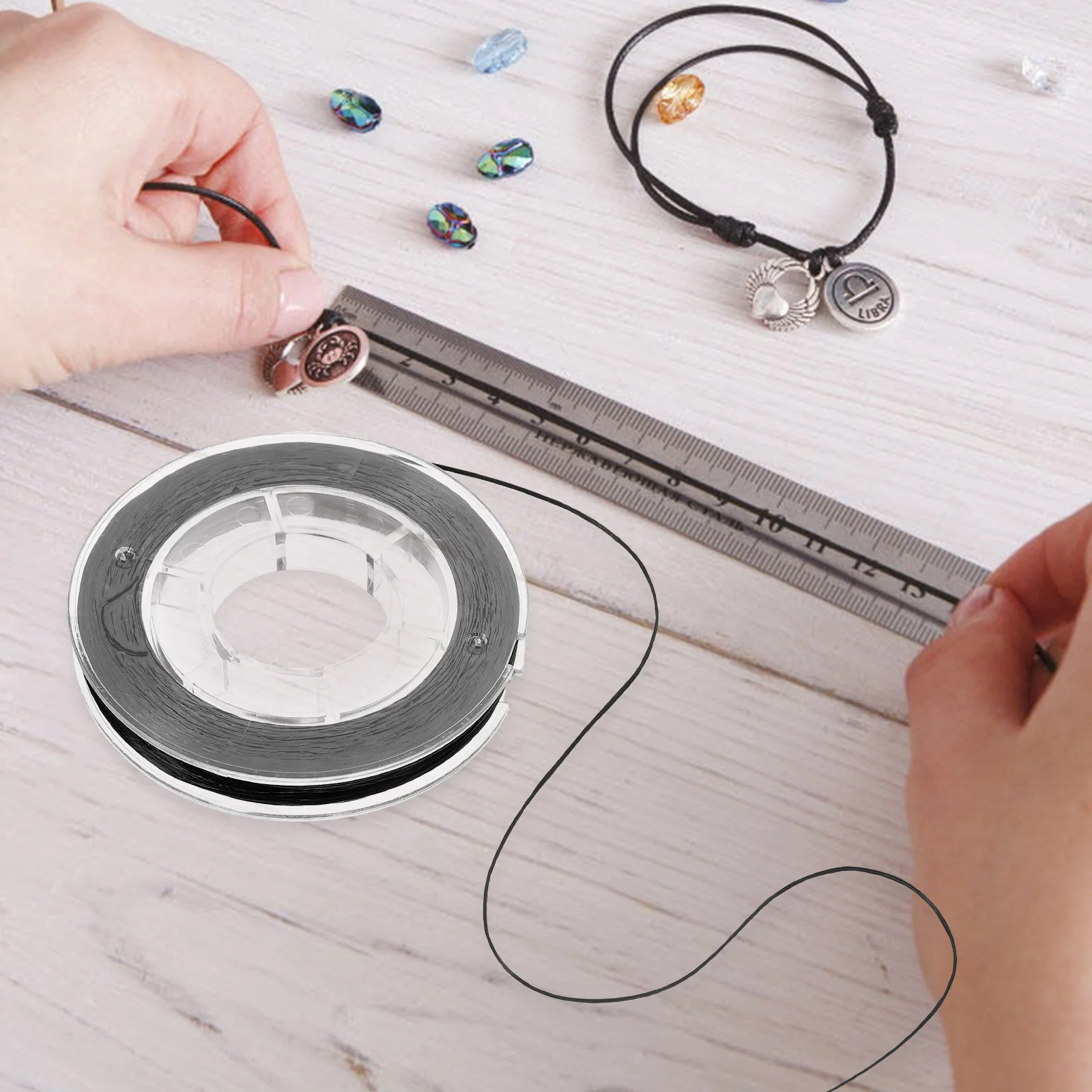 

2 Rolls Elastic Bracelet Cord Transparent Durable Stretchy String DIY Jewelry Making Supplies Beading Thread for Bracelets