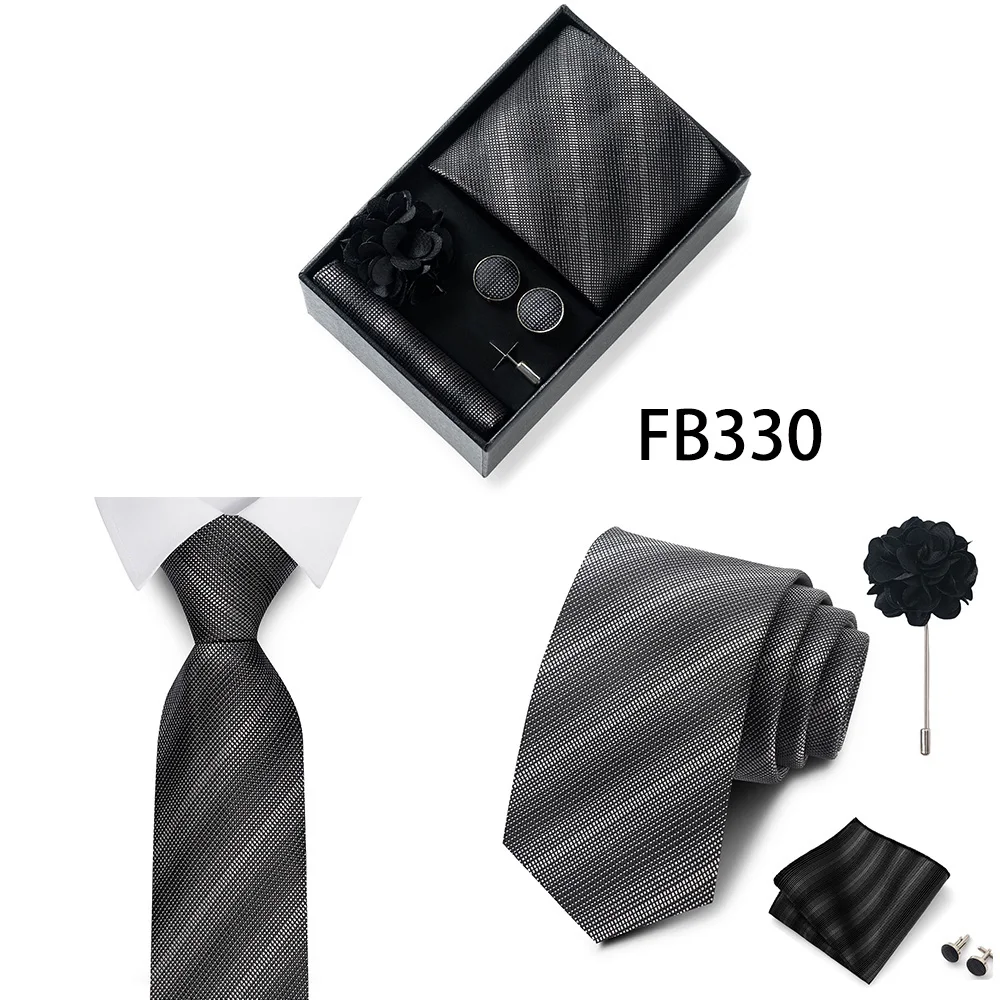 Luxuriöse Mode-Geschenkbox für Herren, 8 cm, Krawatten-Sets, Krawatte, Taschentuch, Manschettenknöpfe, Clip-Brosche-Set, goldener Druck, passend für Hochzeit – Detail 13