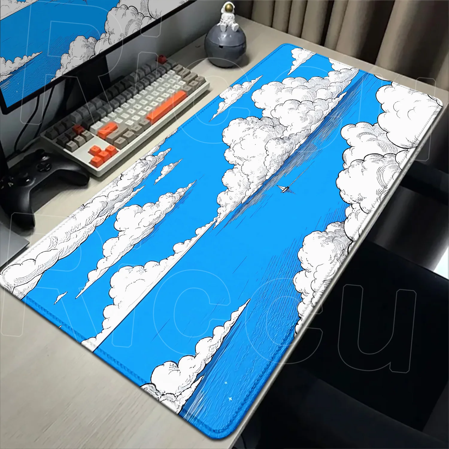 

Large Anime White Cloud Mouse Pad Kawaii Cartoon Desk Mat Anti-slip Rubber Extended Long 900x400 Table Mats Gaming Keyboard Pads