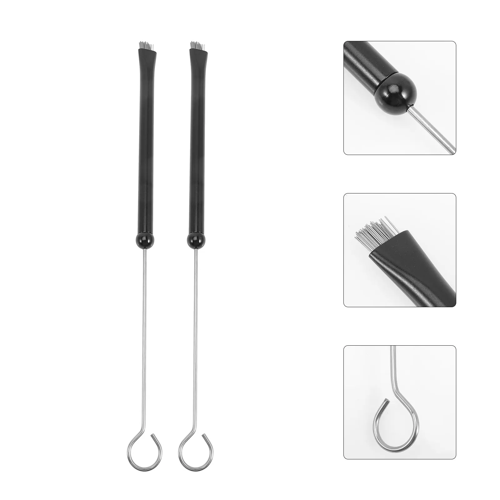 

2 Pcs Wire Brush Metal Handle Drum Brushes for Drums Steel Percussion Accessories Black
