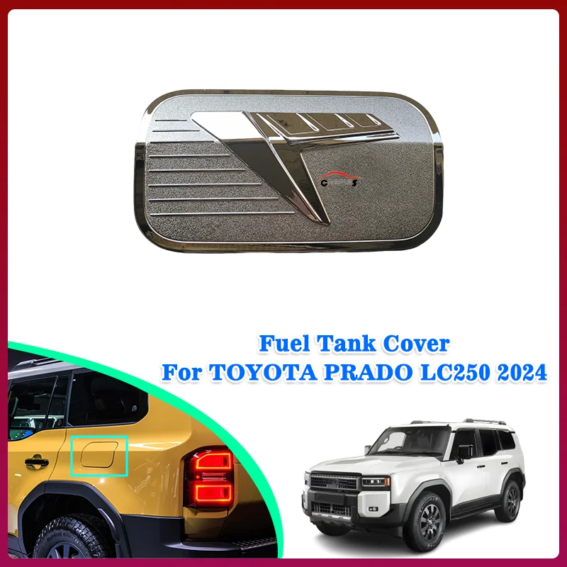

Auto chrome oil Fuel Tank Cover For TOYOTA PRADO FJ250 LC250 2024 Fuel Tank accessories decoration