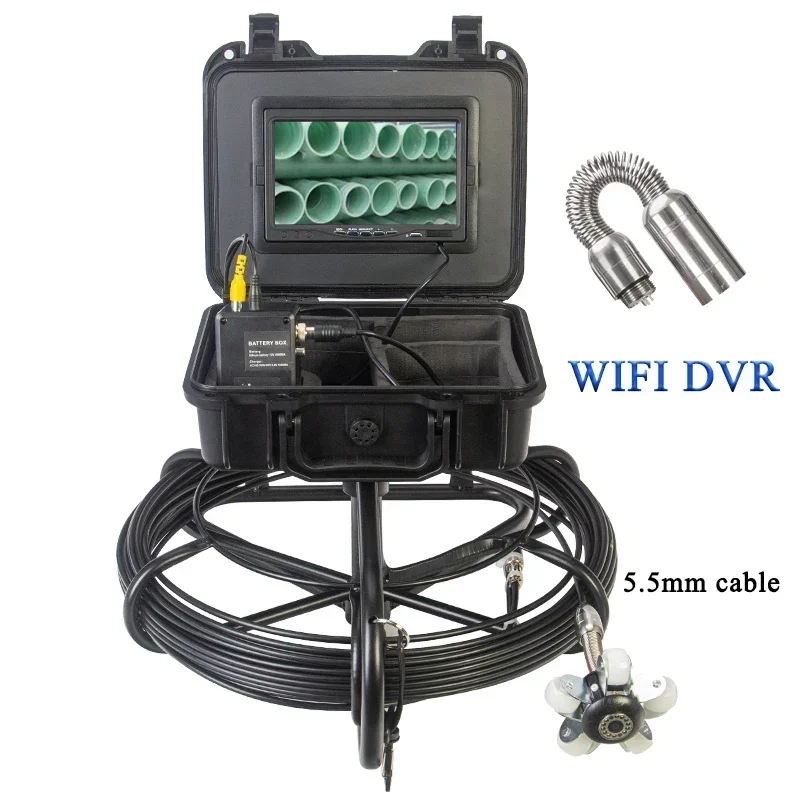 WIFI Drain Sewer Video Camera WP7600 DVR Recording Endoscope IP68 Waterproof Pipe Camera Night Vision System Large Battery