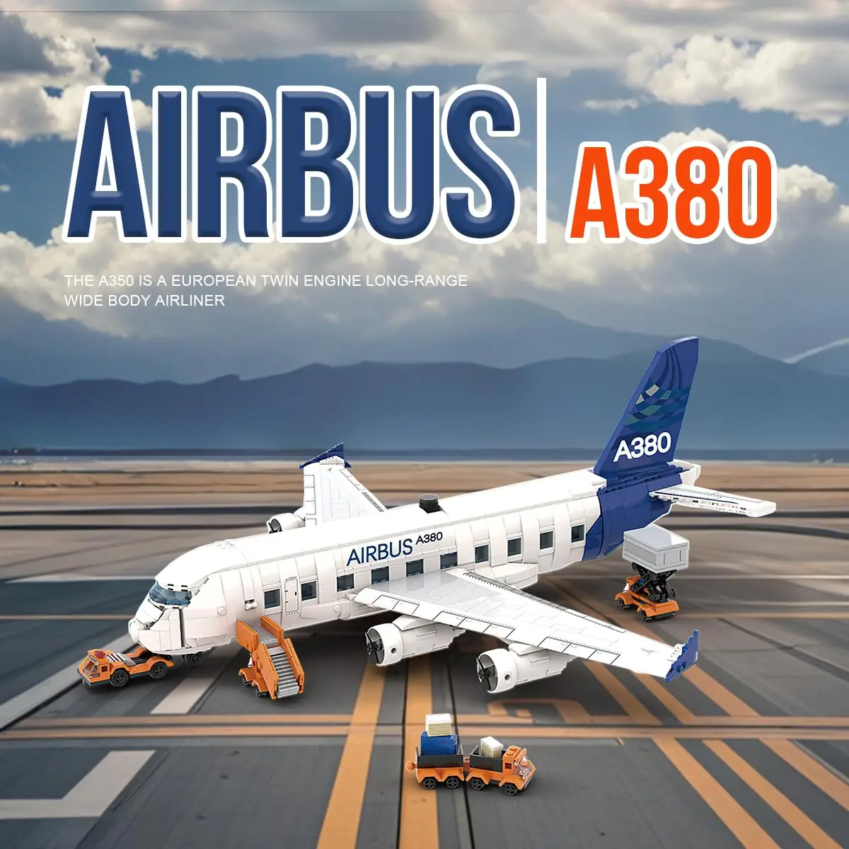 Blocs de construction d'avion Airbus A380 créatifs, modèle MOC, avion de ligne, briques à assembler, Kits de jouets, cadeau pour enfants, 1945 pièces