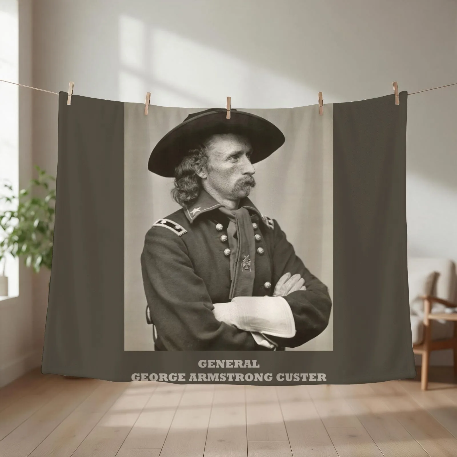 New General George Armstrong Custer Throw Blanket Picnic Heavy Soft Beds cosplay anime Blankets
