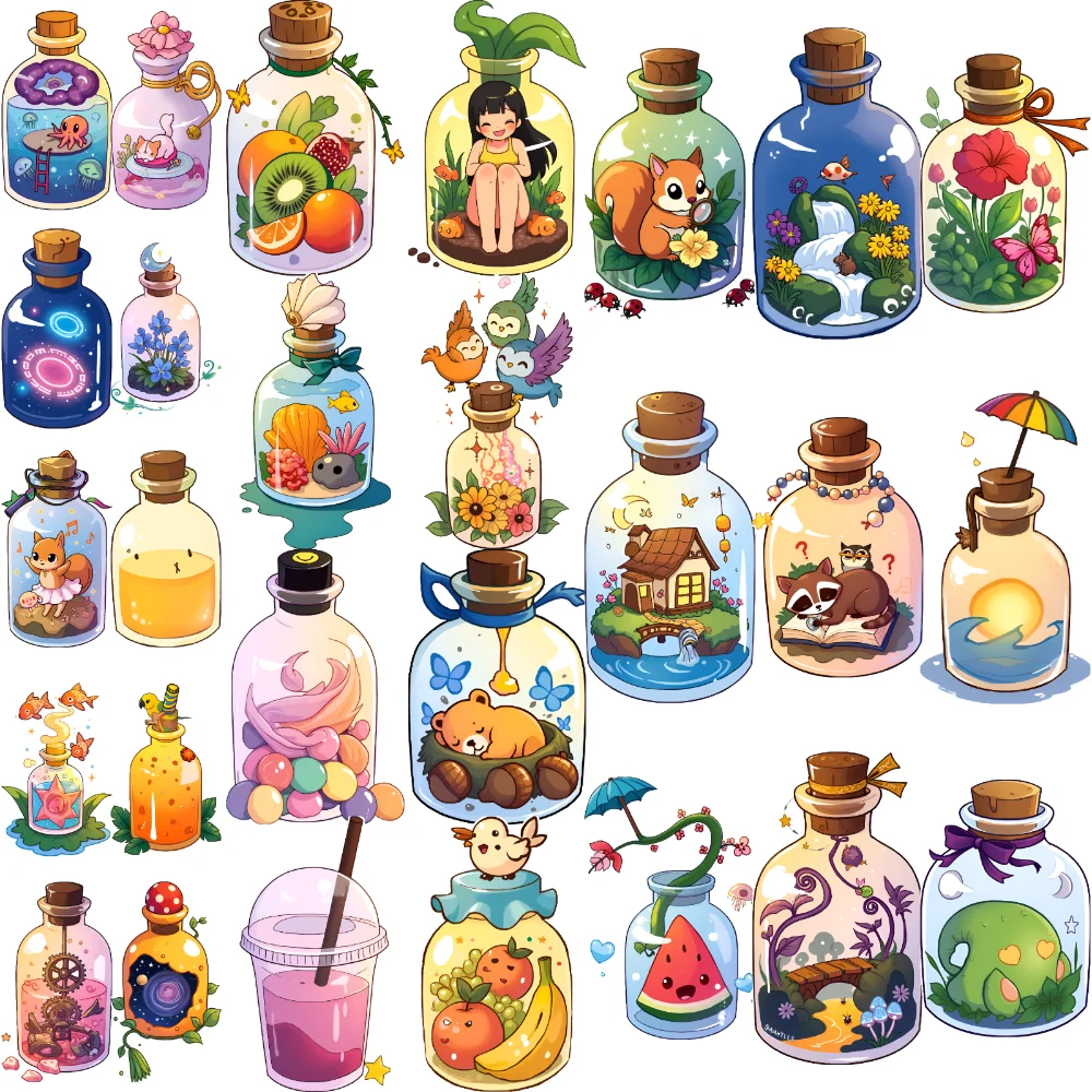 

28pcs Temporary Tattoo Fantasy Stickers Cartoon Bottle Stickers Temporary Tattoo Stickers For Women Shoulders Children