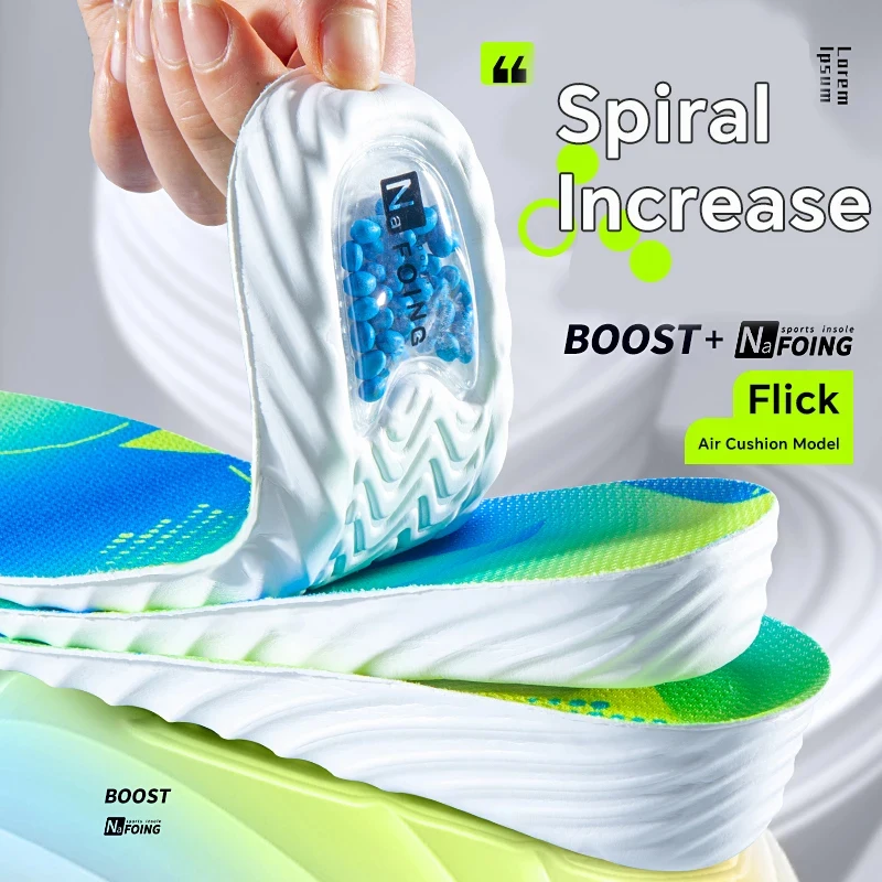 1Pair Boost Height Increase Shoes Insoles Men Women Soft Comfort Running Sports Insole for Feet 1.5/2.5/3.5cm Growing Shoe Pads