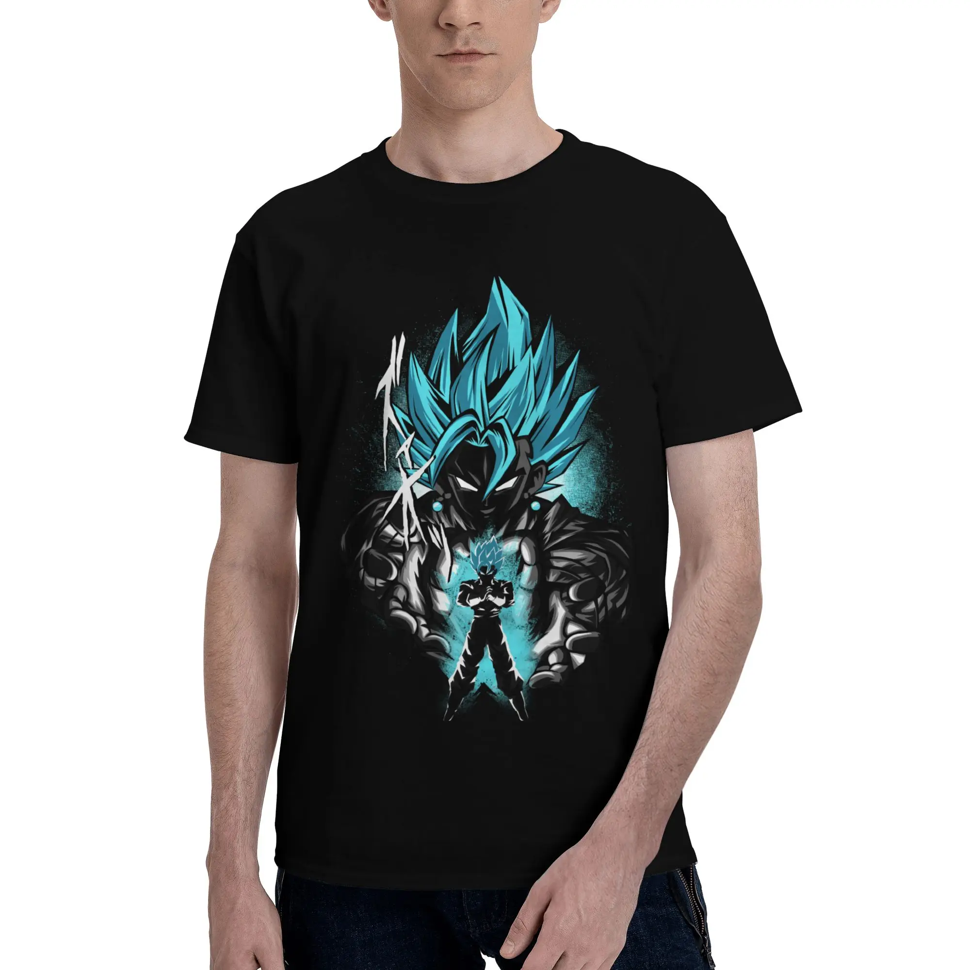 

D-Dragon B-Ball Z Gokus T Shirts Men Short Sleeve 100% Cotton T-shirt Action Combat Manga Tees Top Novelty Tshirt Gift Idea