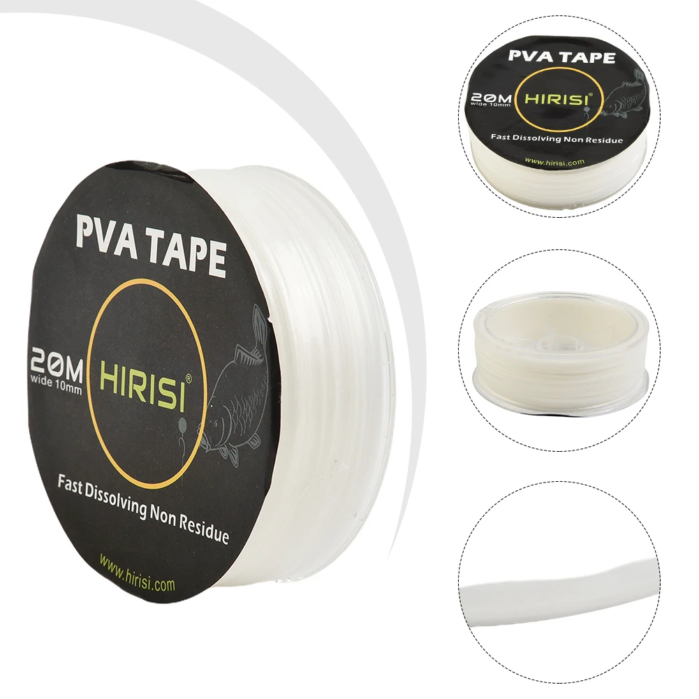 Water Soluble Film PVA Bait String PVA Tape Hydrosol Terminal Tackle 10mm/0.39inch 10mmX25m Fishing High Quality